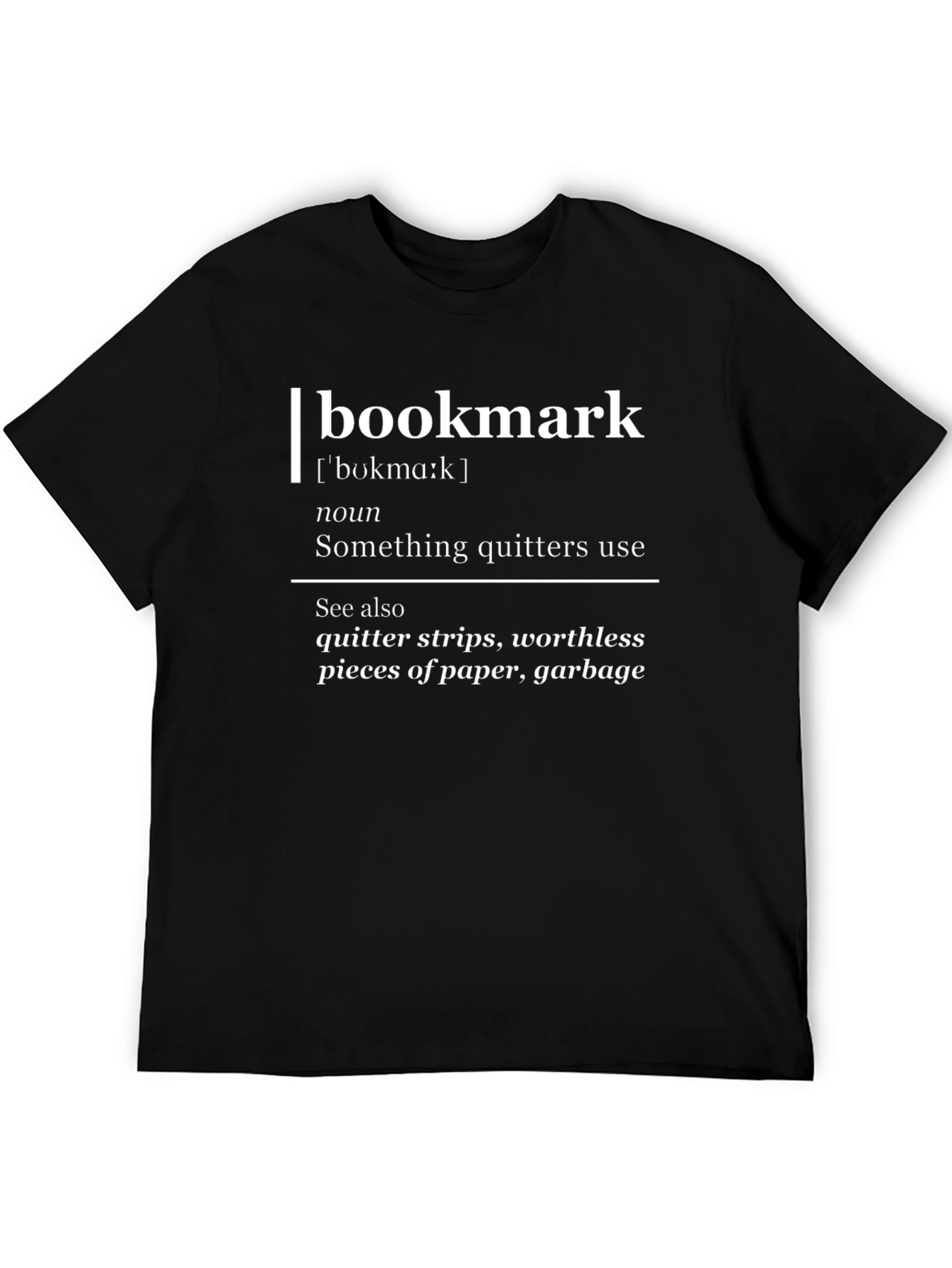 Camiseta Negra con Definición Humorística Bookmark