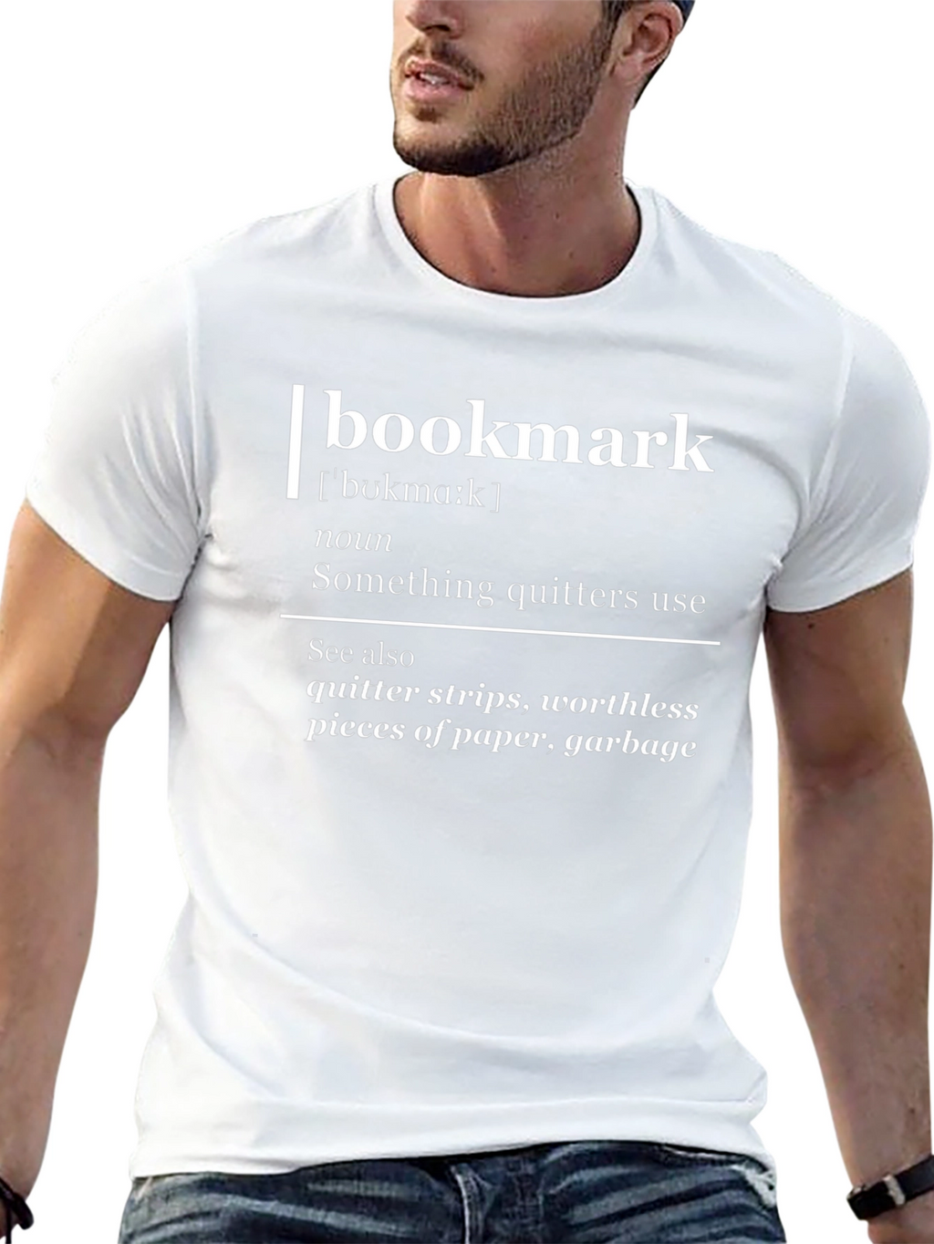 Camiseta Negra con Definición Humorística Bookmark