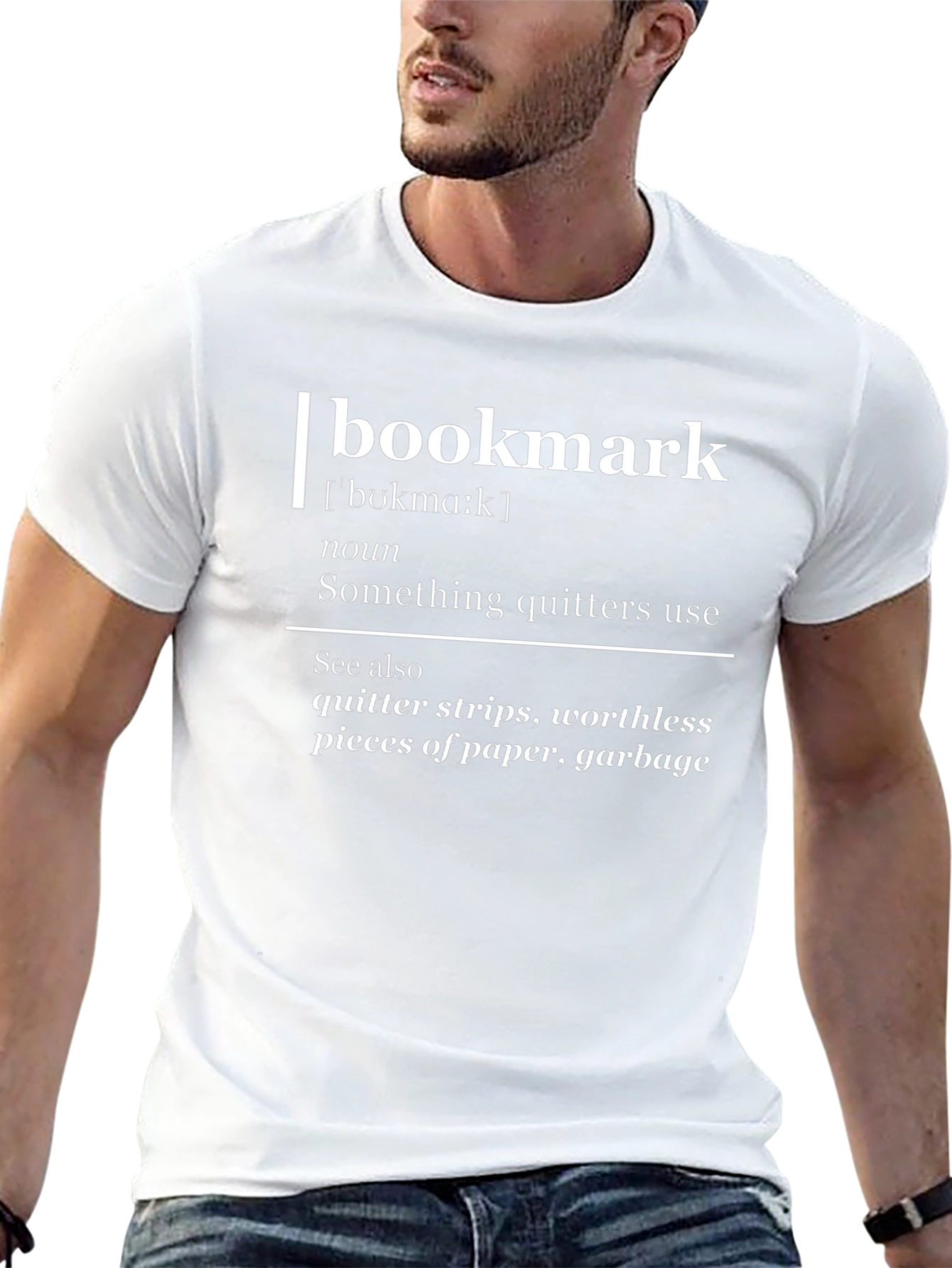 Camiseta Negra con Definición Humorística Bookmark
