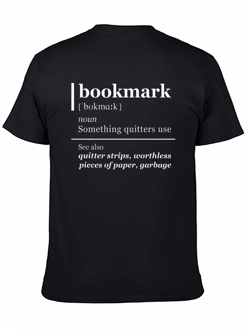 Camiseta Negra con Definición Humorística Bookmark
