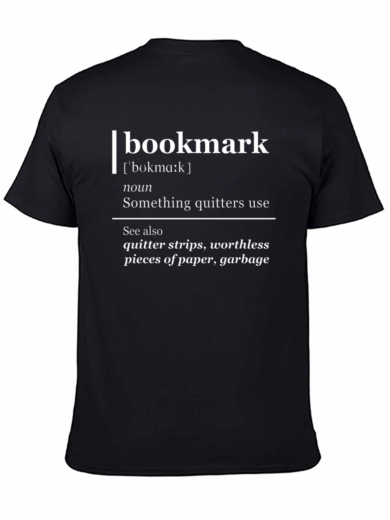 Camiseta Negra con Definición Humorística Bookmark