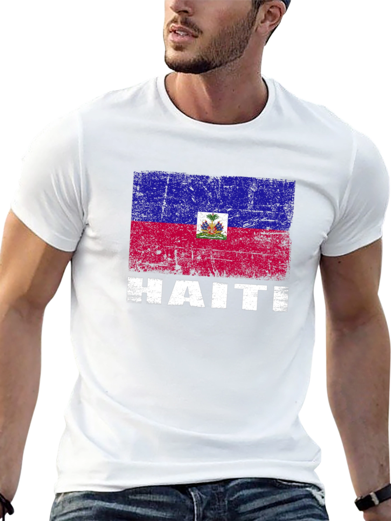 Camiseta Haití Bandera Vintage
