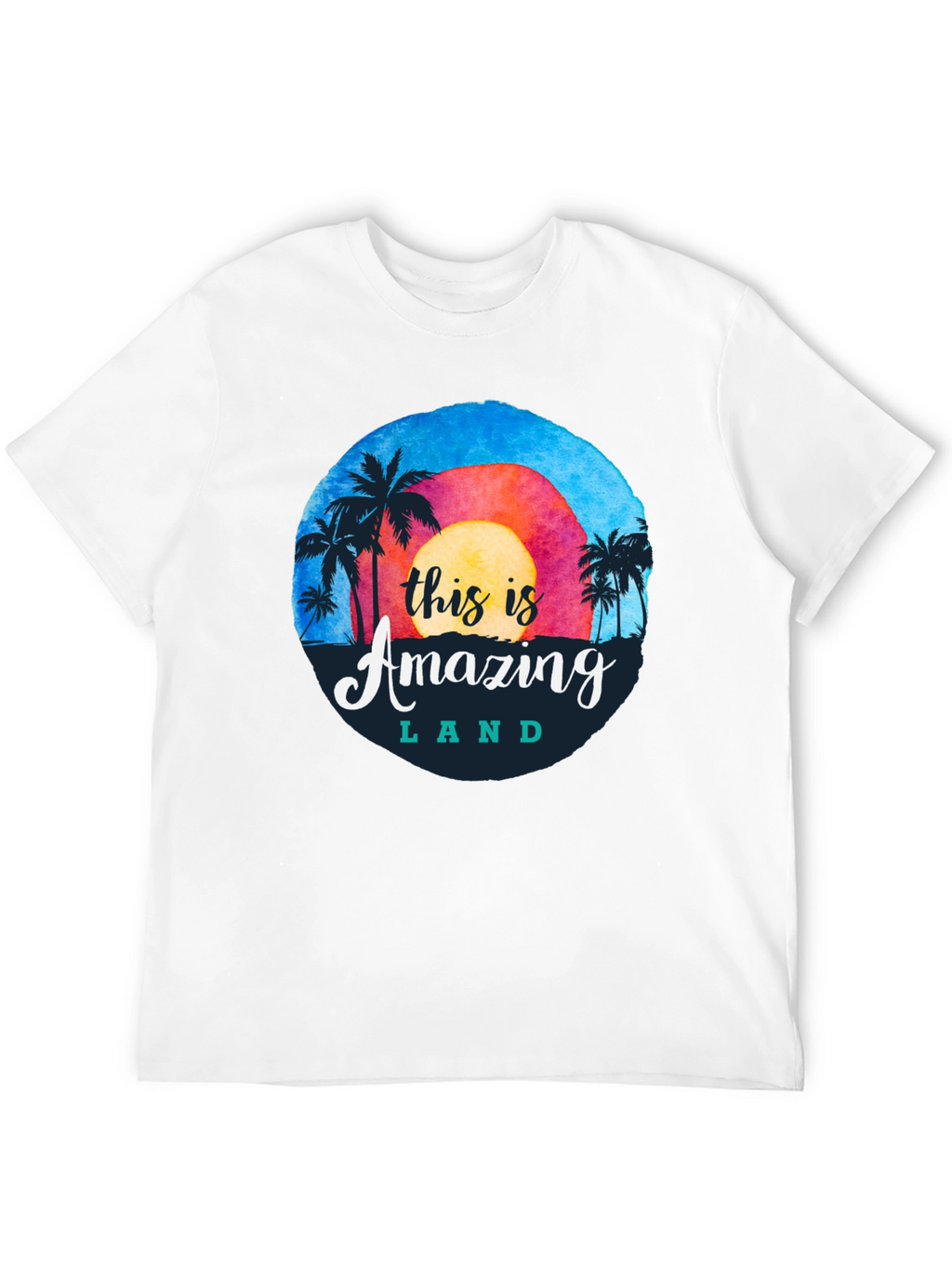 Camiseta Negra Amazing Land Tropical