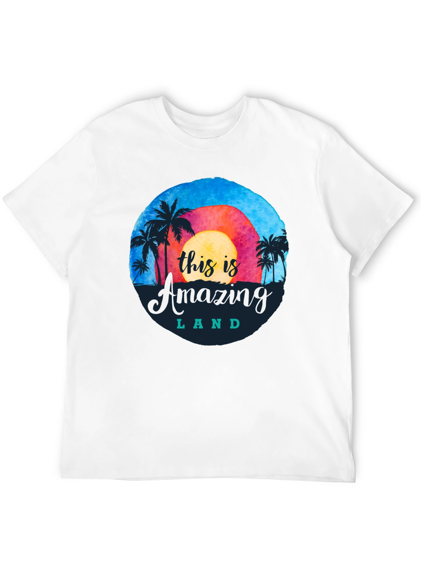 Camiseta Negra Amazing Land Tropical