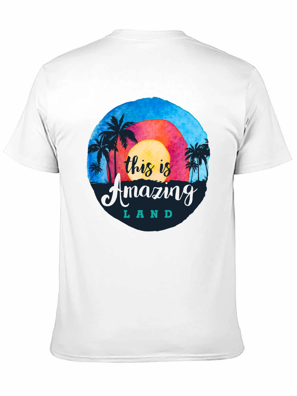 Camiseta Negra Amazing Land Tropical