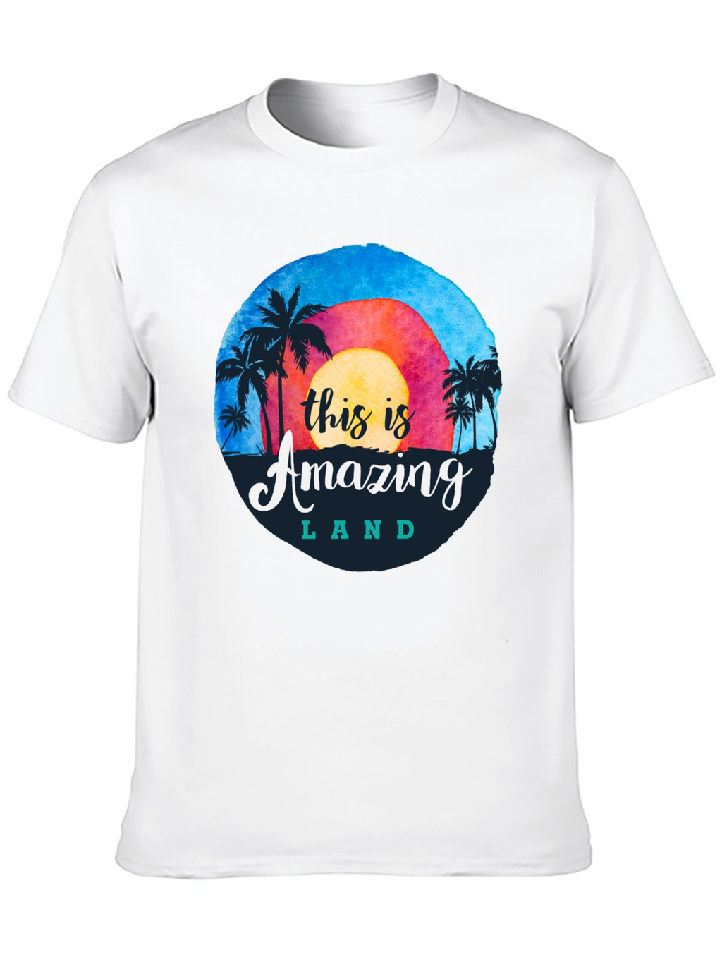 Camiseta Negra Amazing Land Tropical