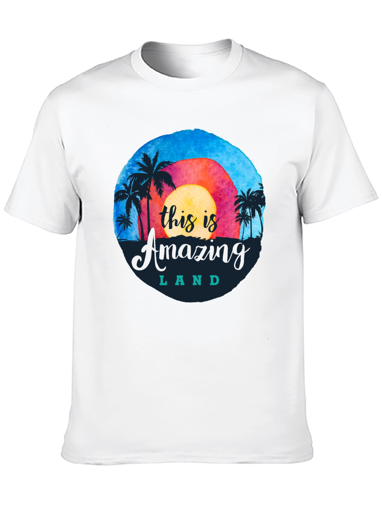 Camiseta Negra Amazing Land Tropical