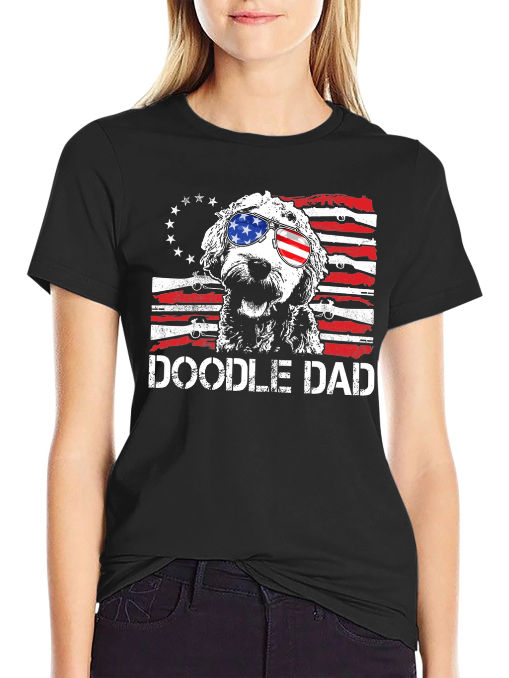 Camiseta Doodle Dad Patriótica