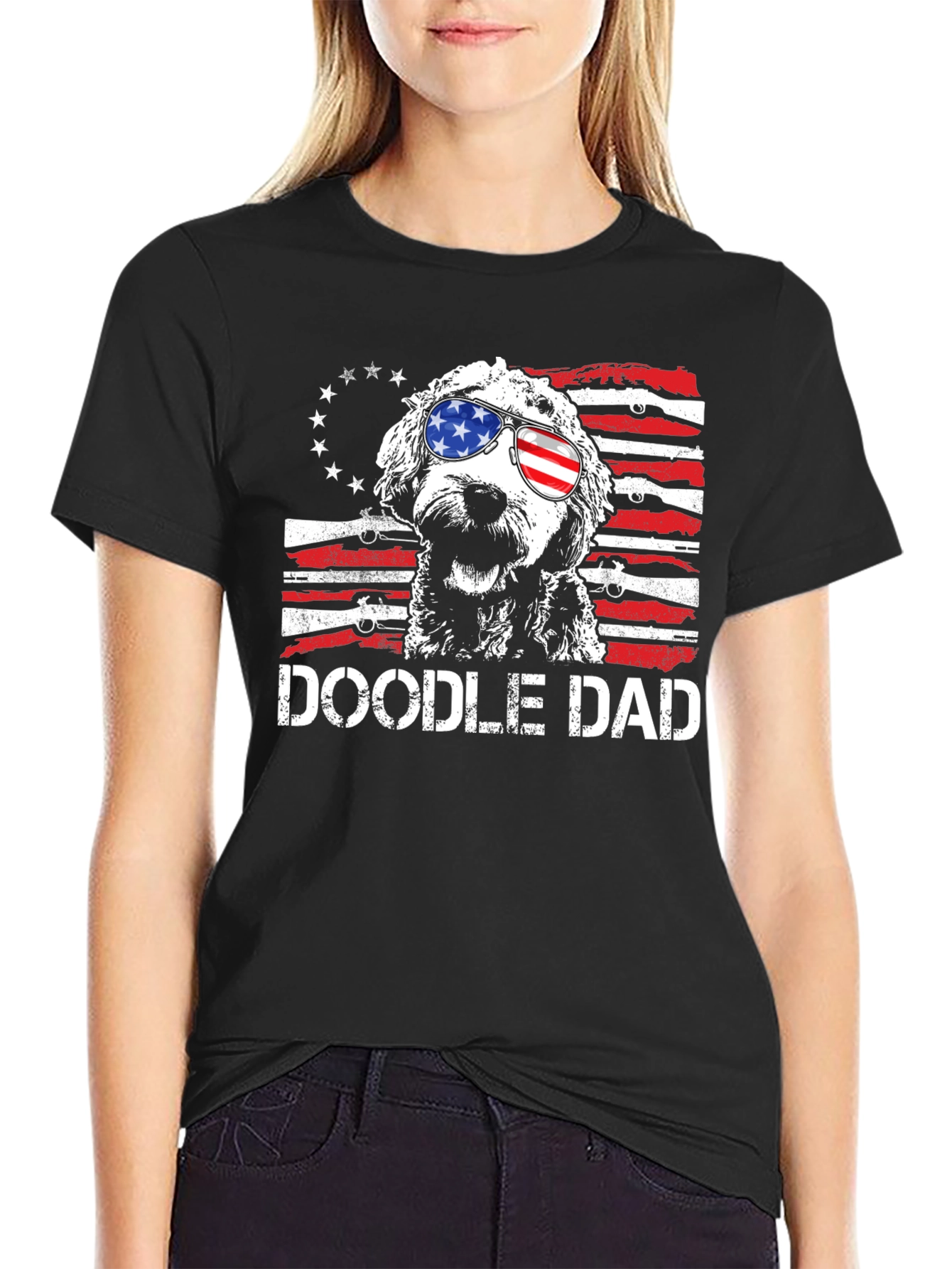 Camiseta Doodle Dad Patriótica