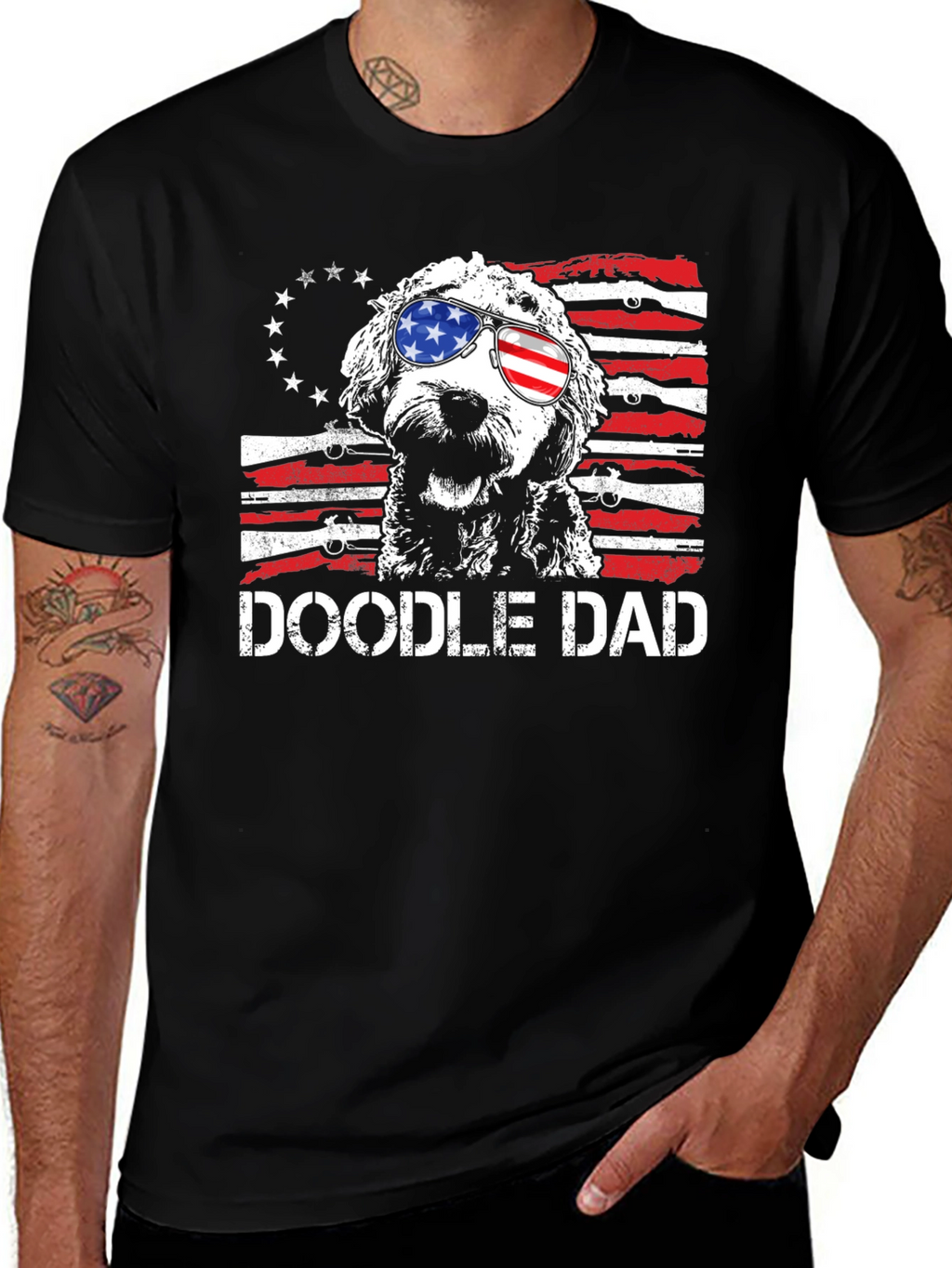 Camiseta Doodle Dad Patriótica