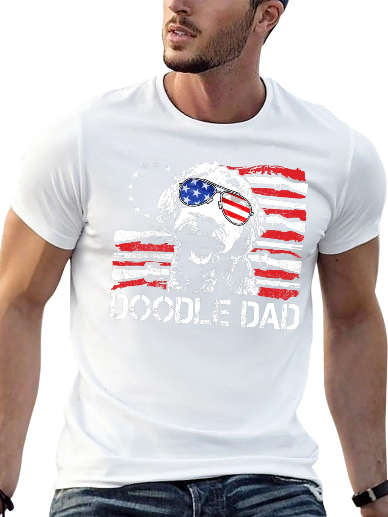 Camiseta Doodle Dad Patriótica