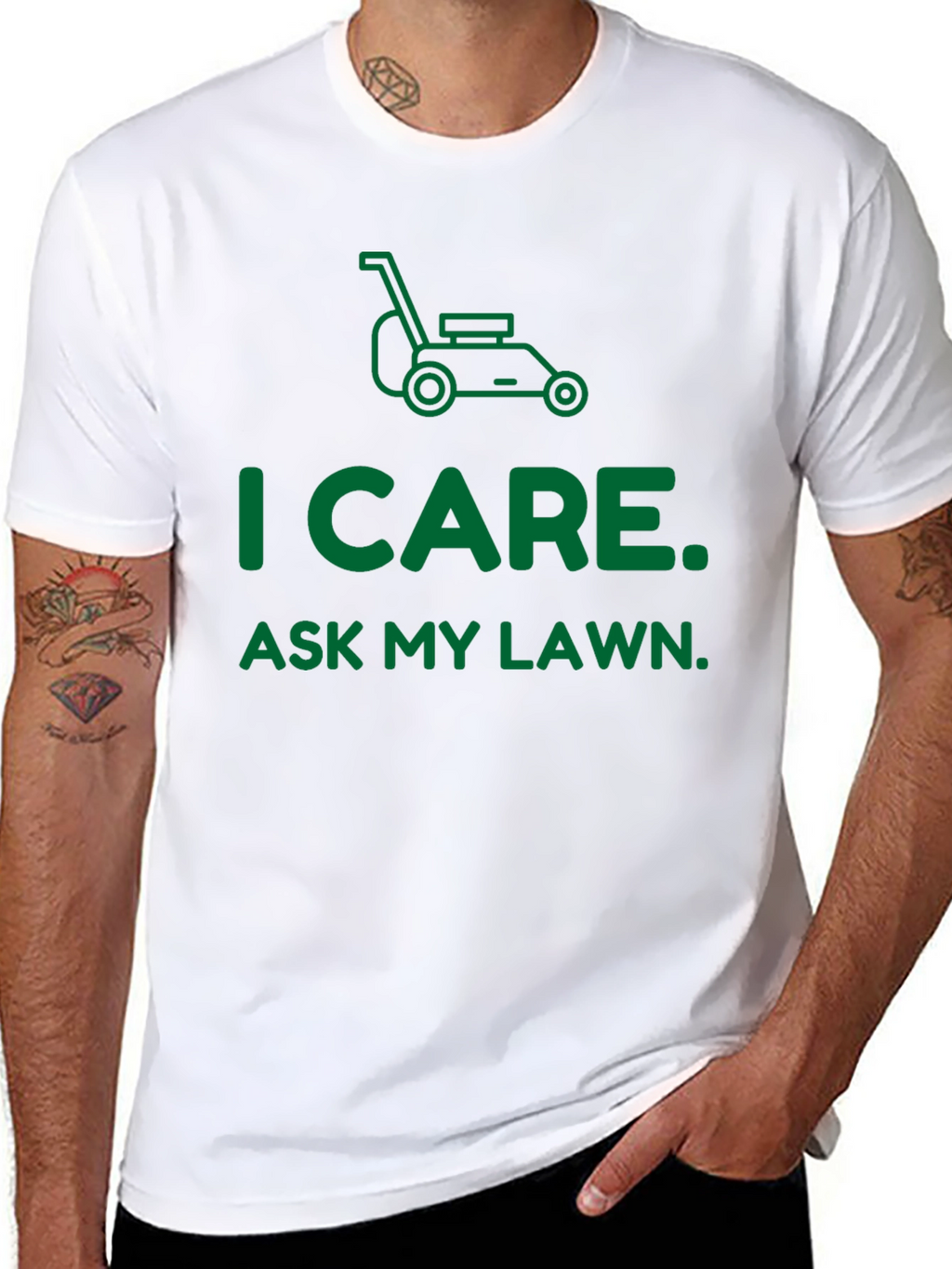 Camiseta I Care. Ask My Lawn.