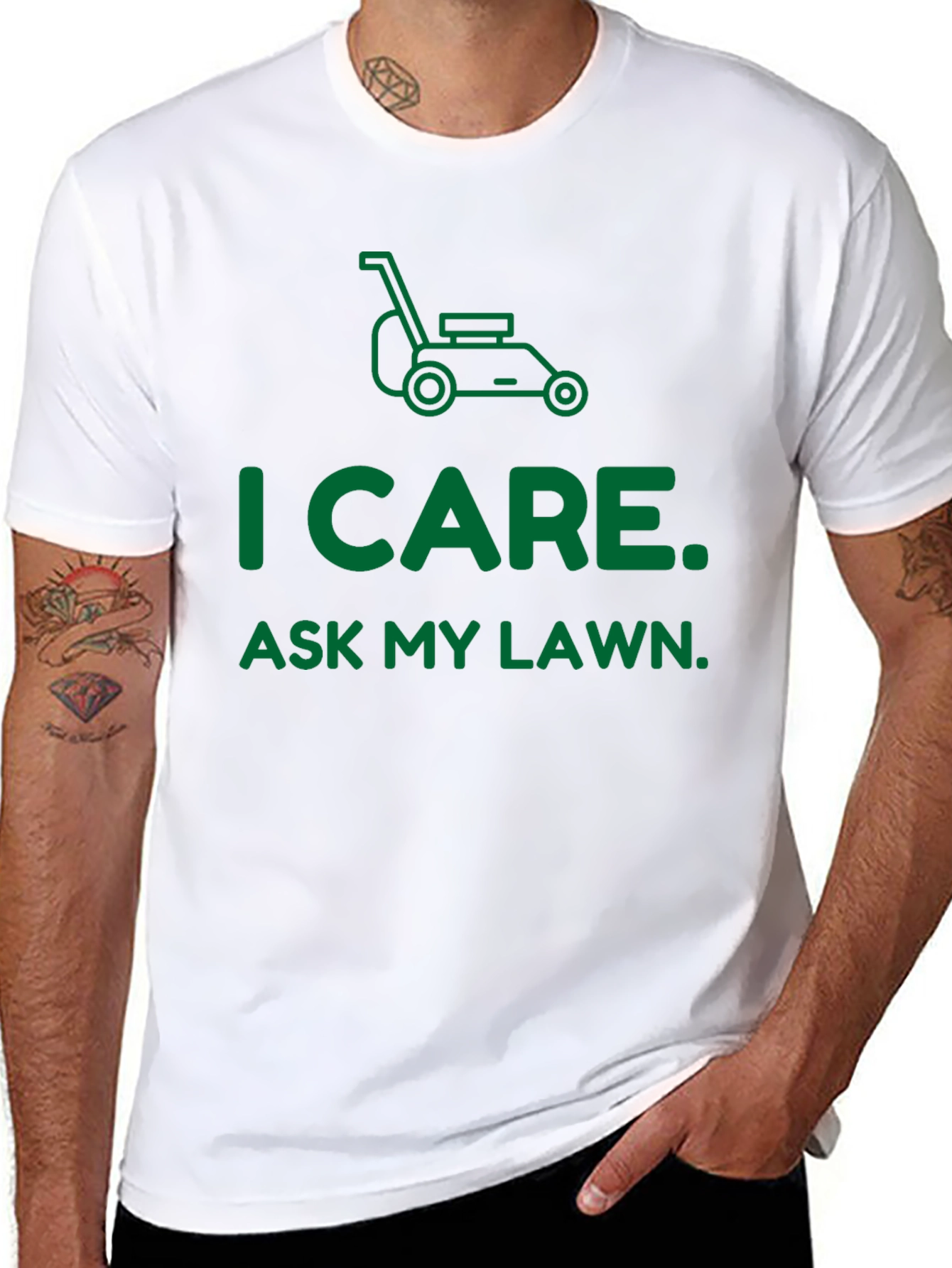Camiseta I Care. Ask My Lawn.