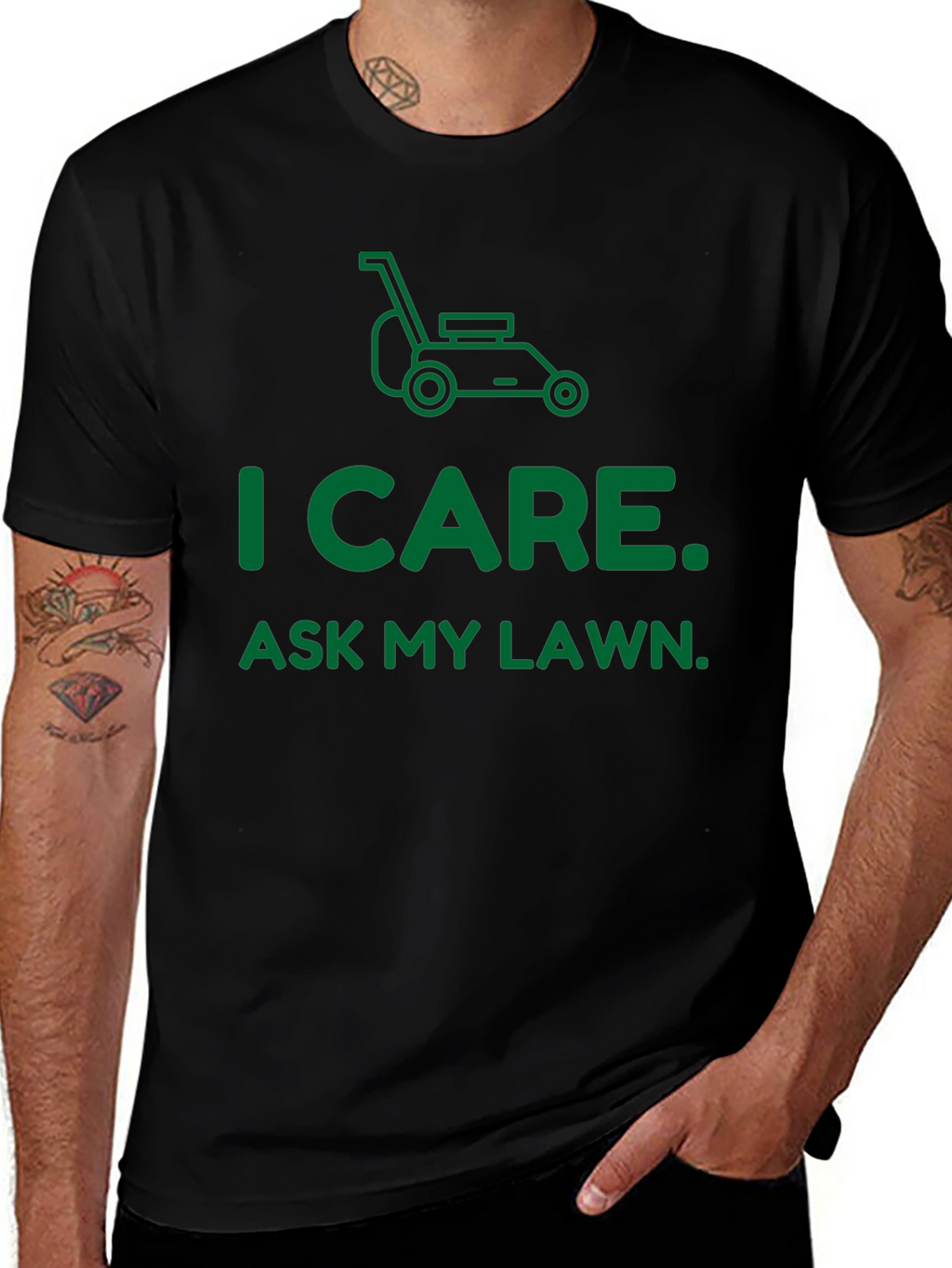 Camiseta I Care. Ask My Lawn.