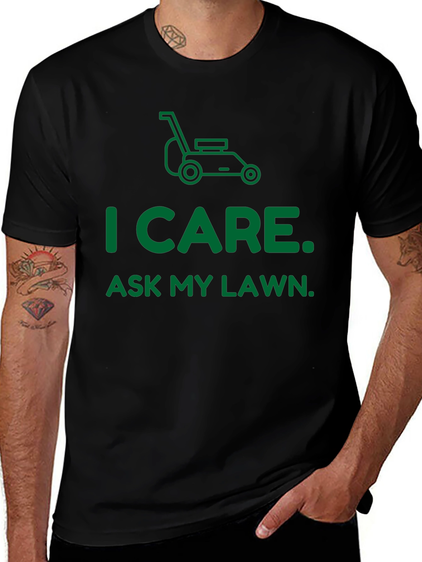 Camiseta I Care. Ask My Lawn.