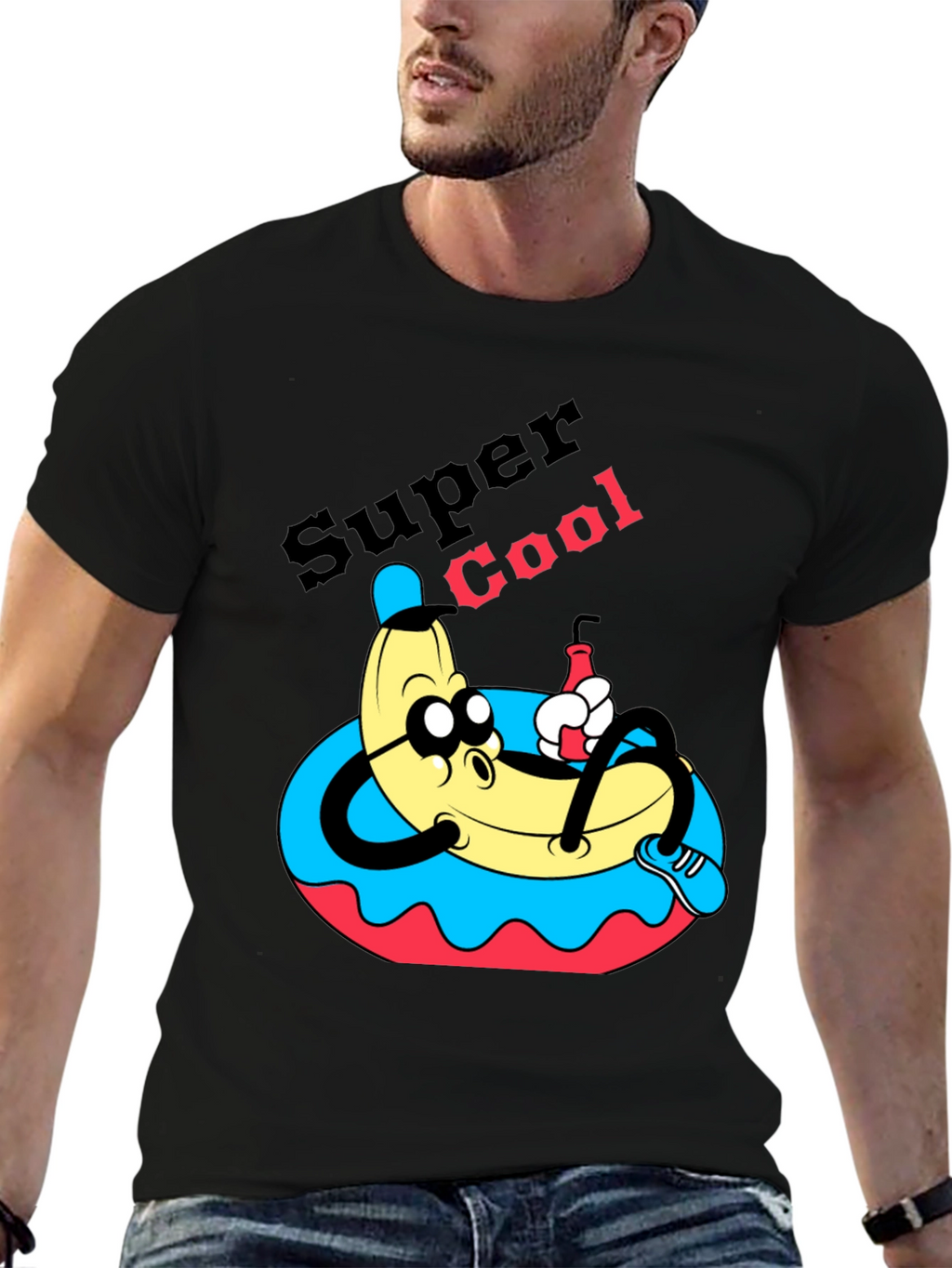 Camiseta Negra Banana Super Cool