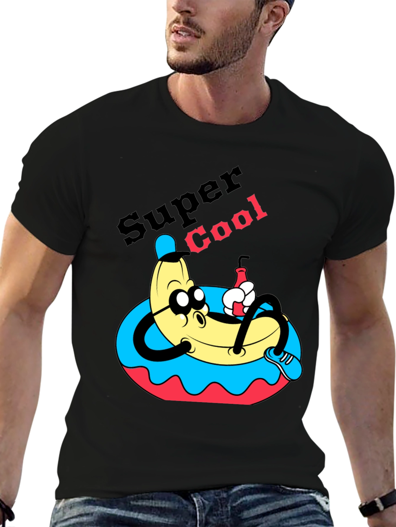 Camiseta Negra Banana Super Cool