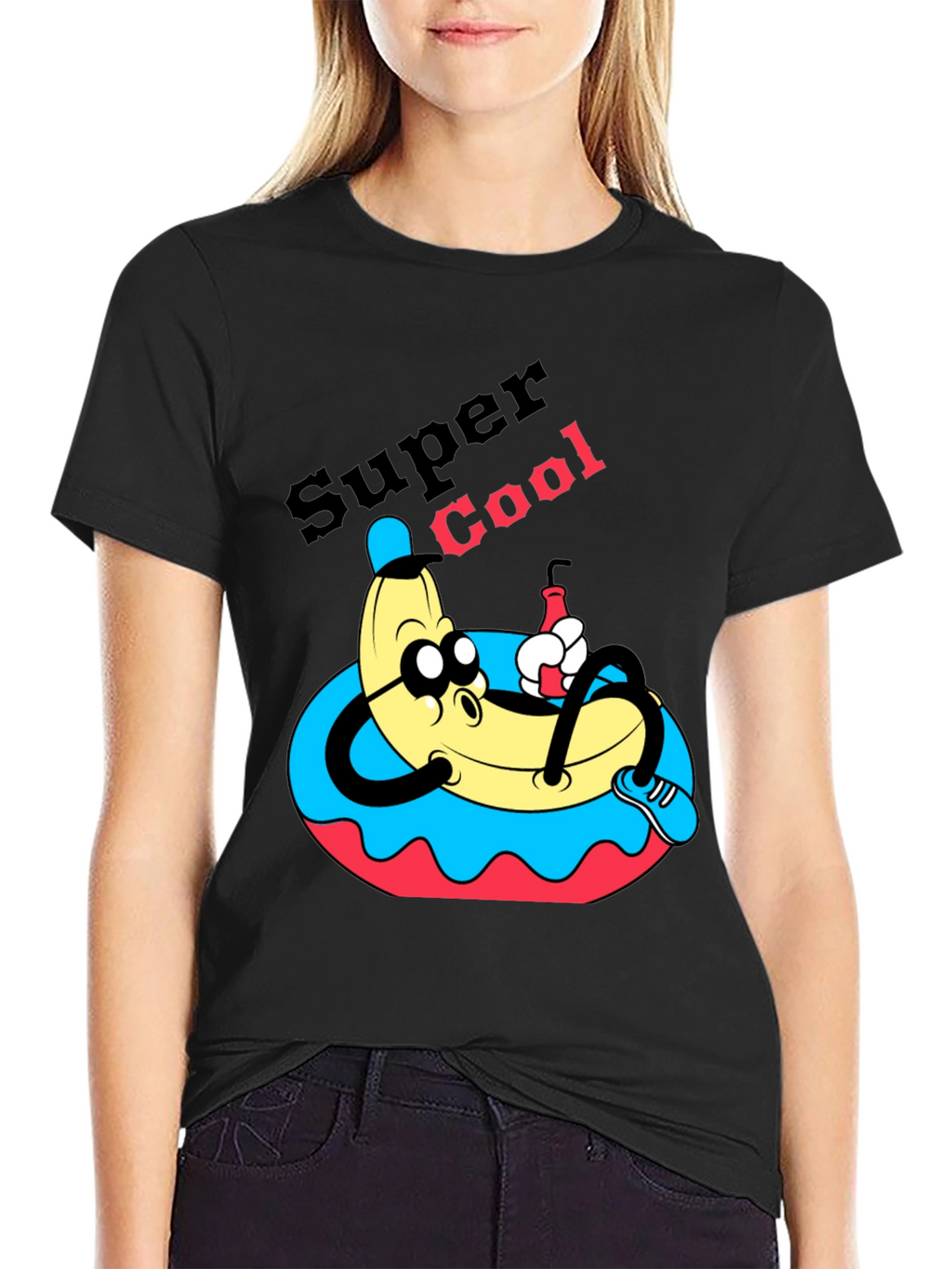 Camiseta Negra Banana Super Cool
