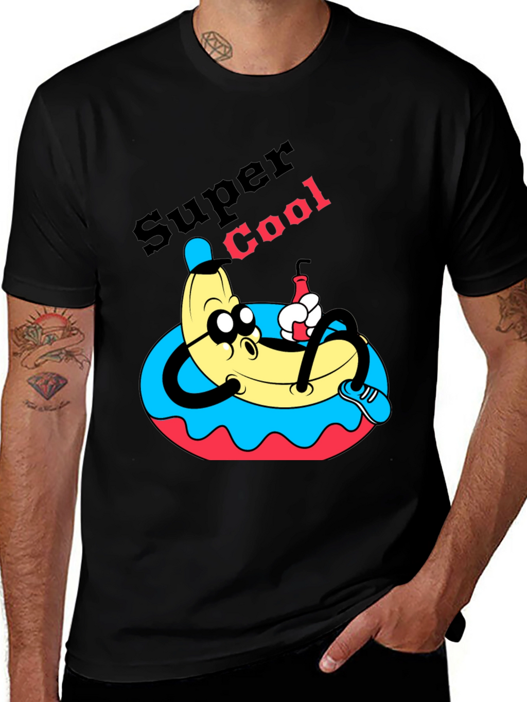 Camiseta Negra Banana Super Cool