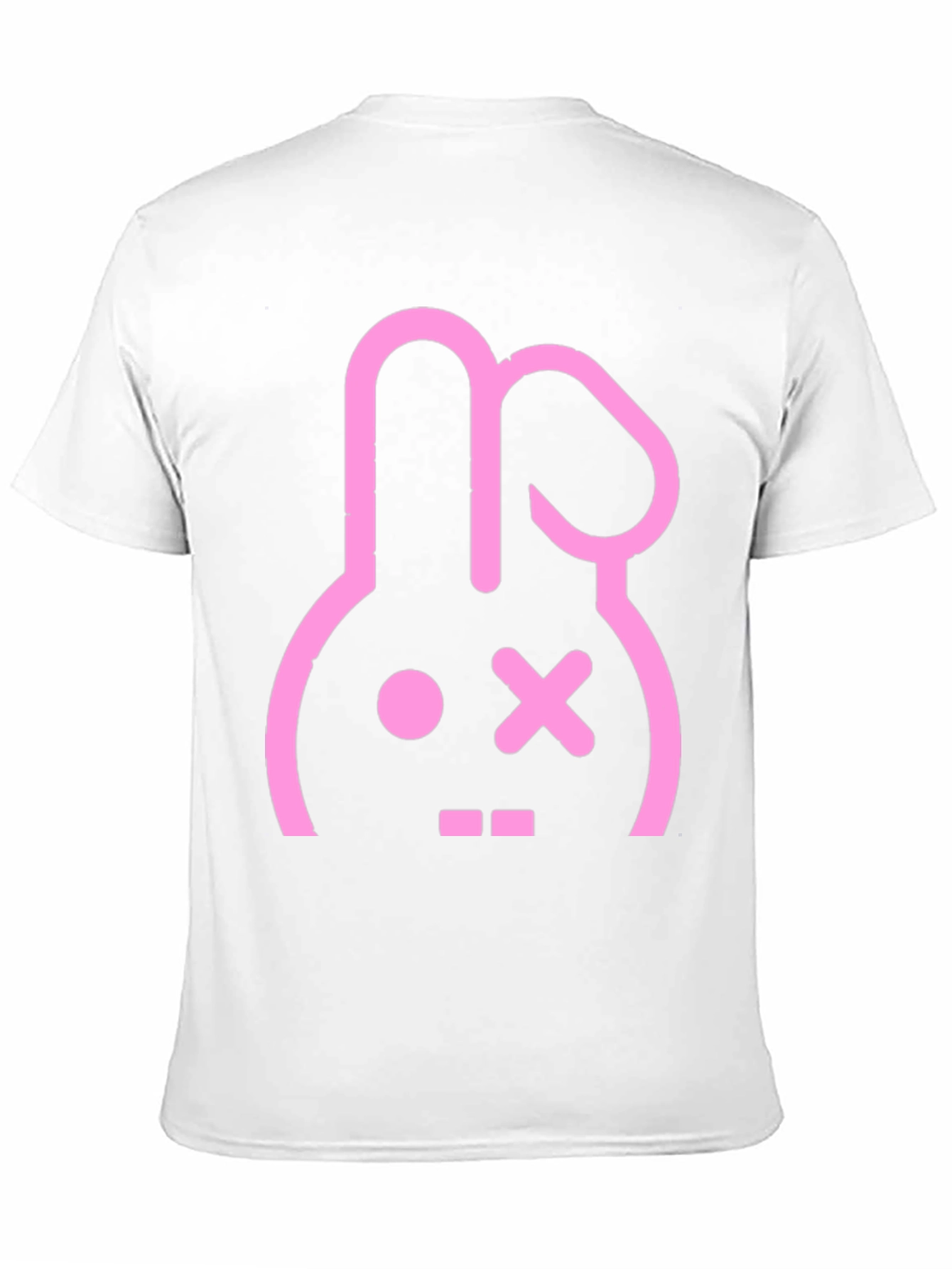 Camiseta Negra con Diseño Conejo Punk Rosa