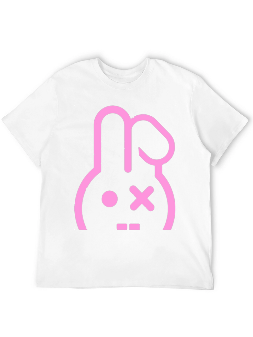 Camiseta Negra con Diseño Conejo Punk Rosa