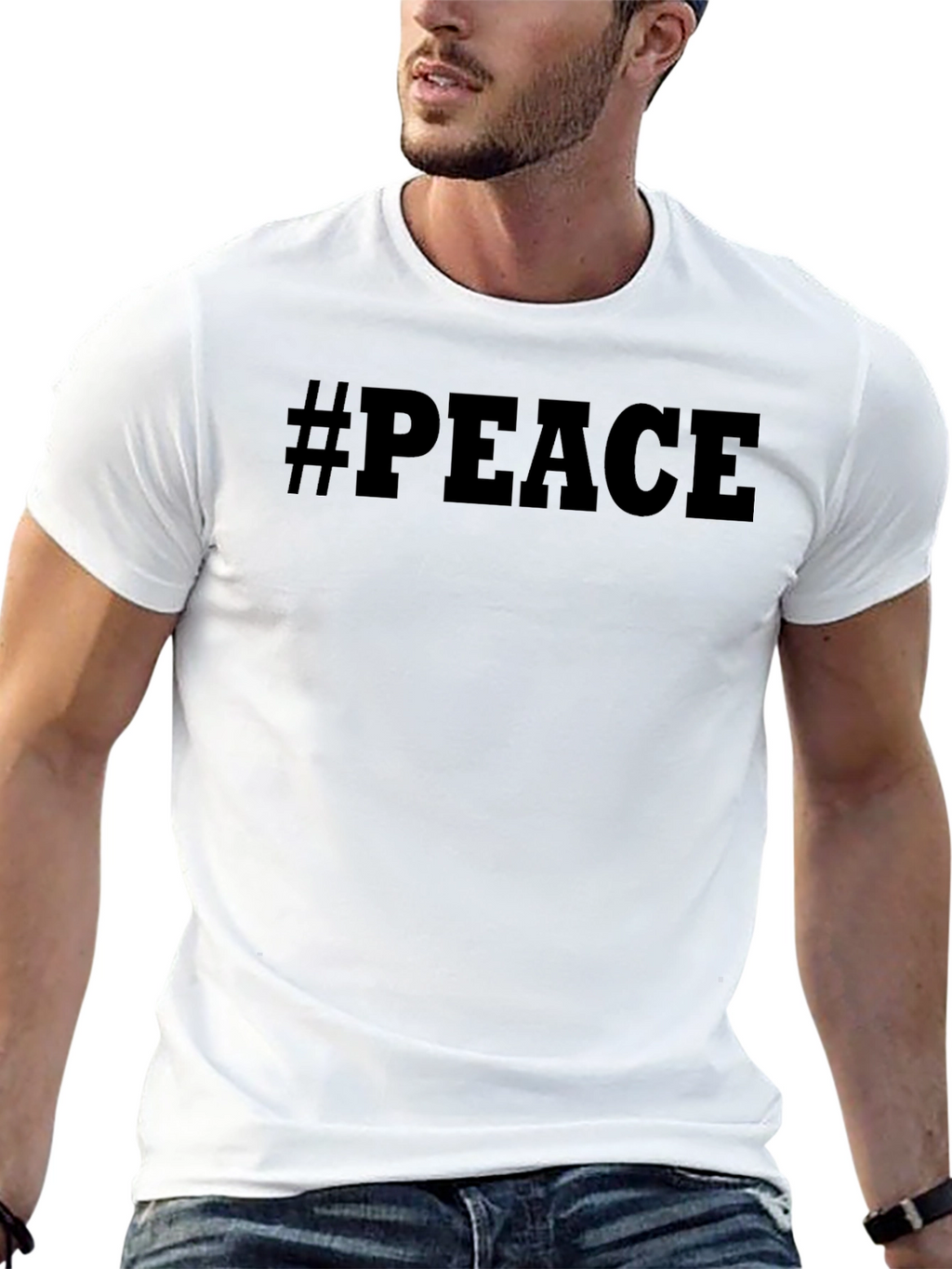Camiseta Negra #Paz para Hombre