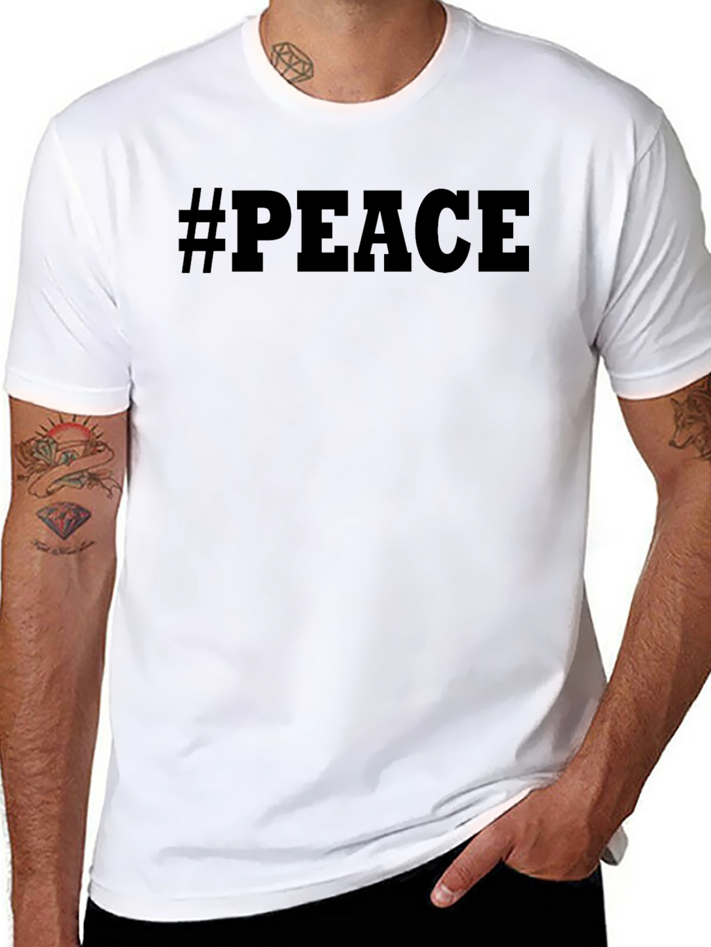 Camiseta Negra #Paz para Hombre