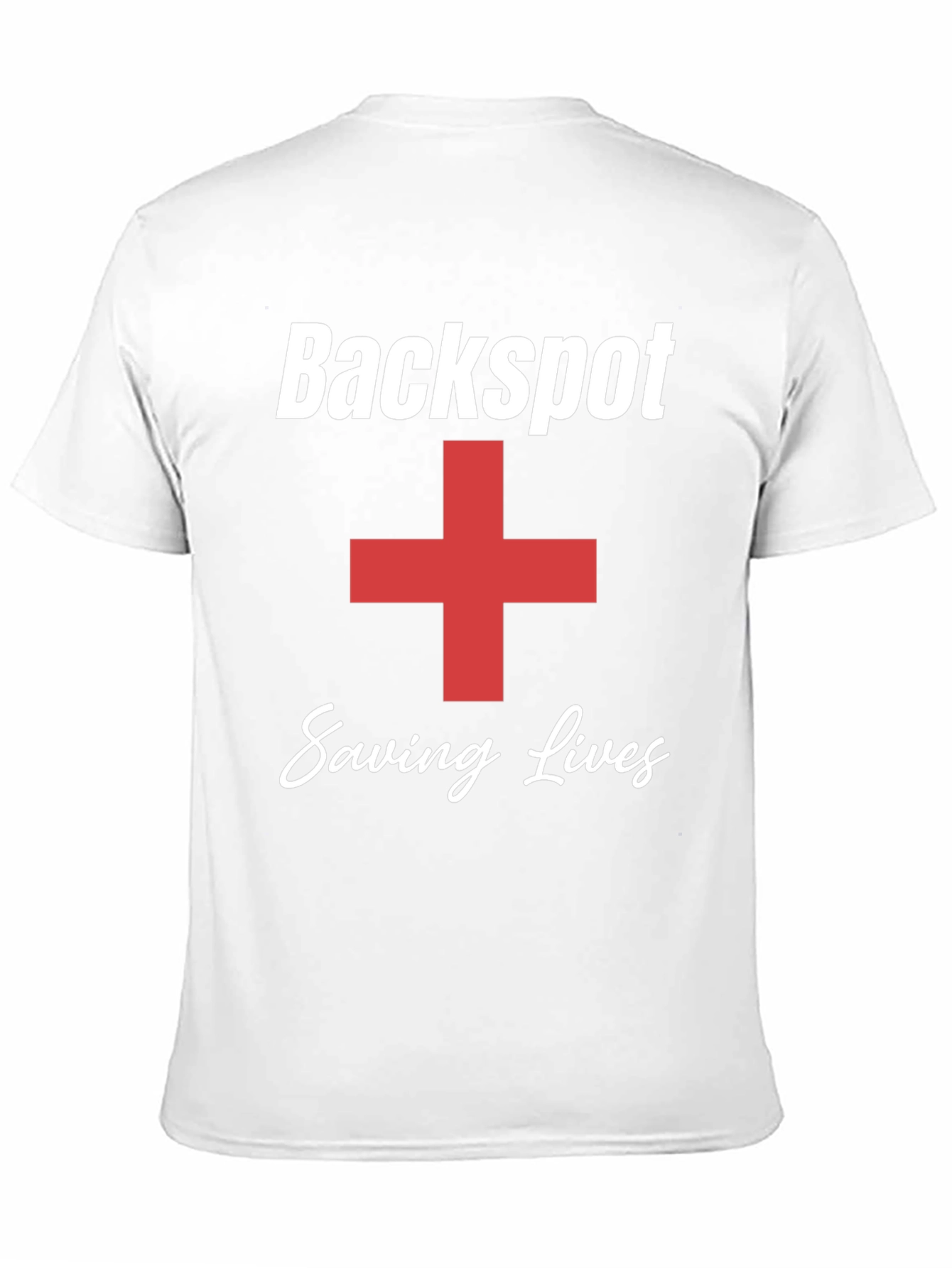 Camiseta Backspot Saving Lives - Diseño Cruz Roja