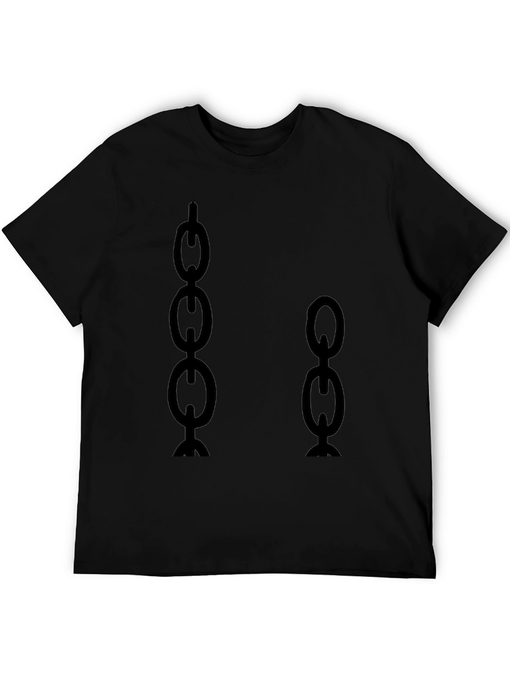 Camiseta Negra con Diseño de Cadenas Abstractas