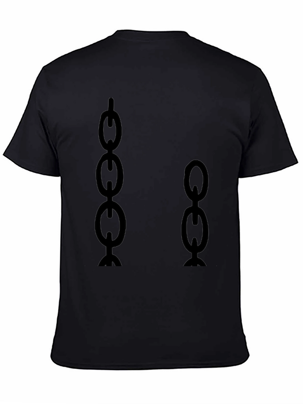 Camiseta Negra con Diseño de Cadenas Abstractas