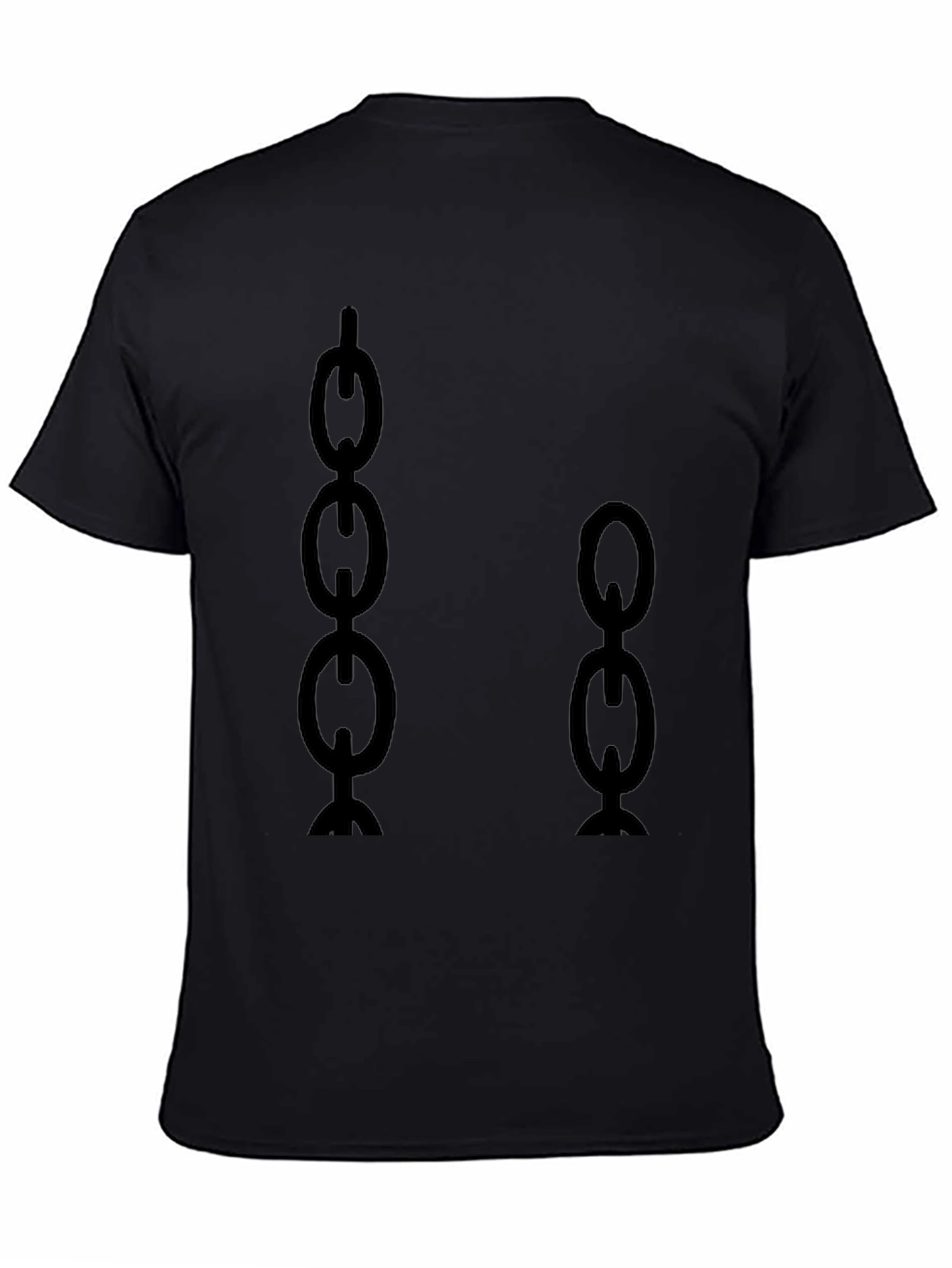 Camiseta Negra con Diseño de Cadenas Abstractas