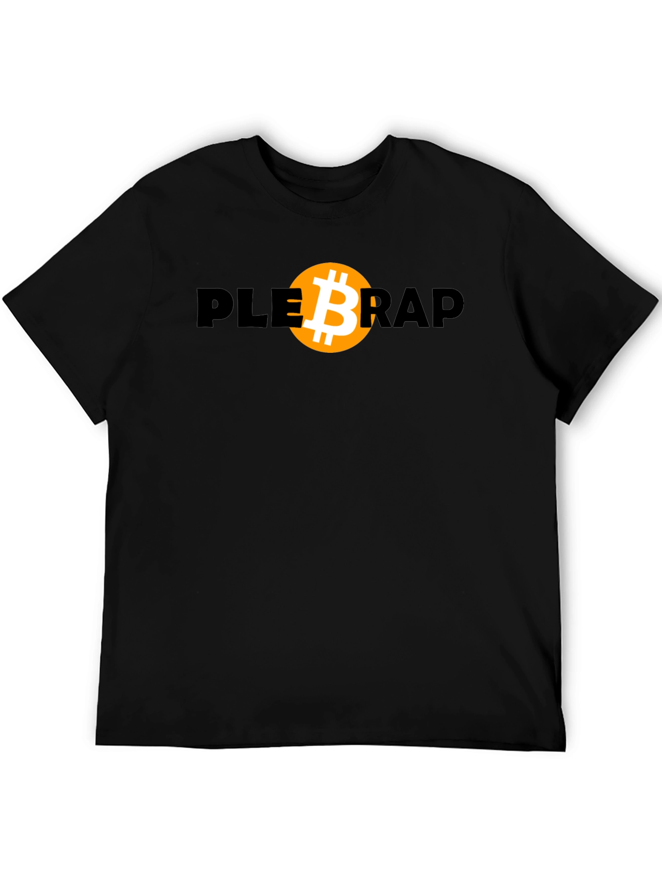 Camiseta Bitcoin Plebrap Negra Casual