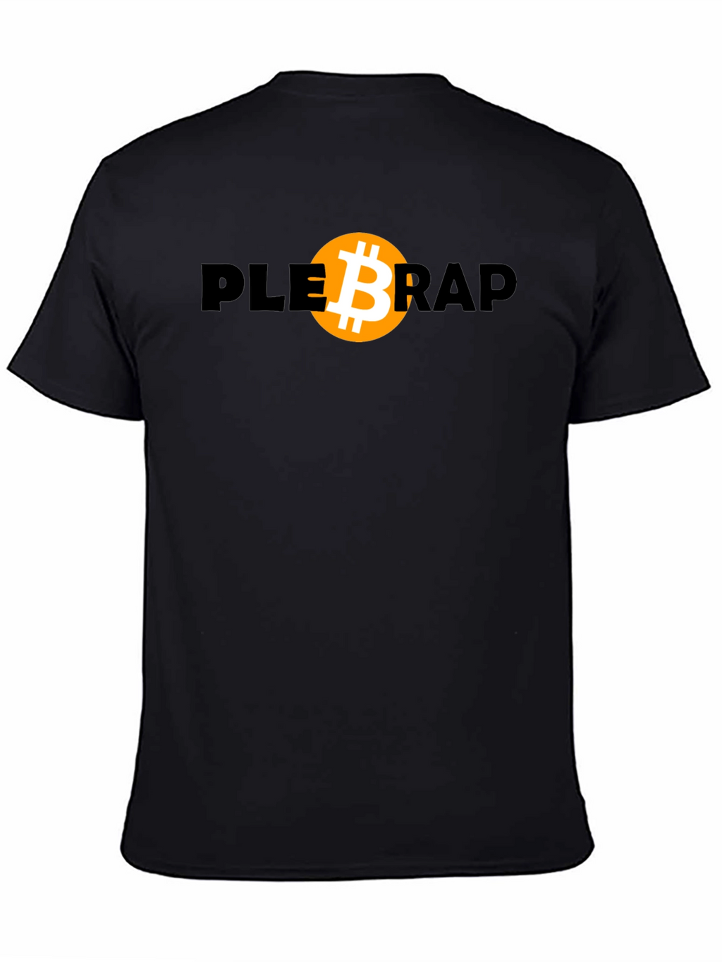 Camiseta Bitcoin Plebrap Negra Casual
