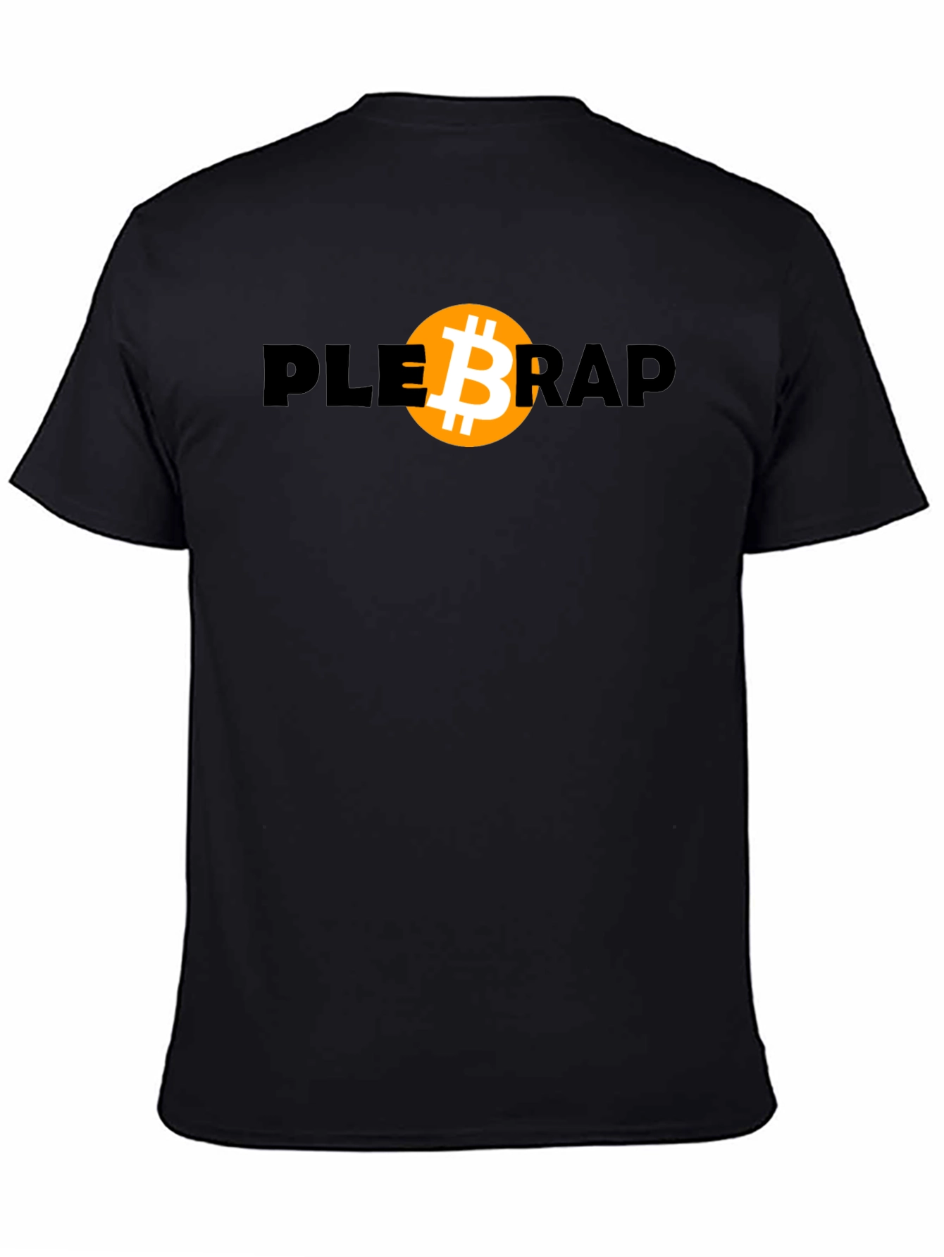 Camiseta Bitcoin Plebrap Negra Casual