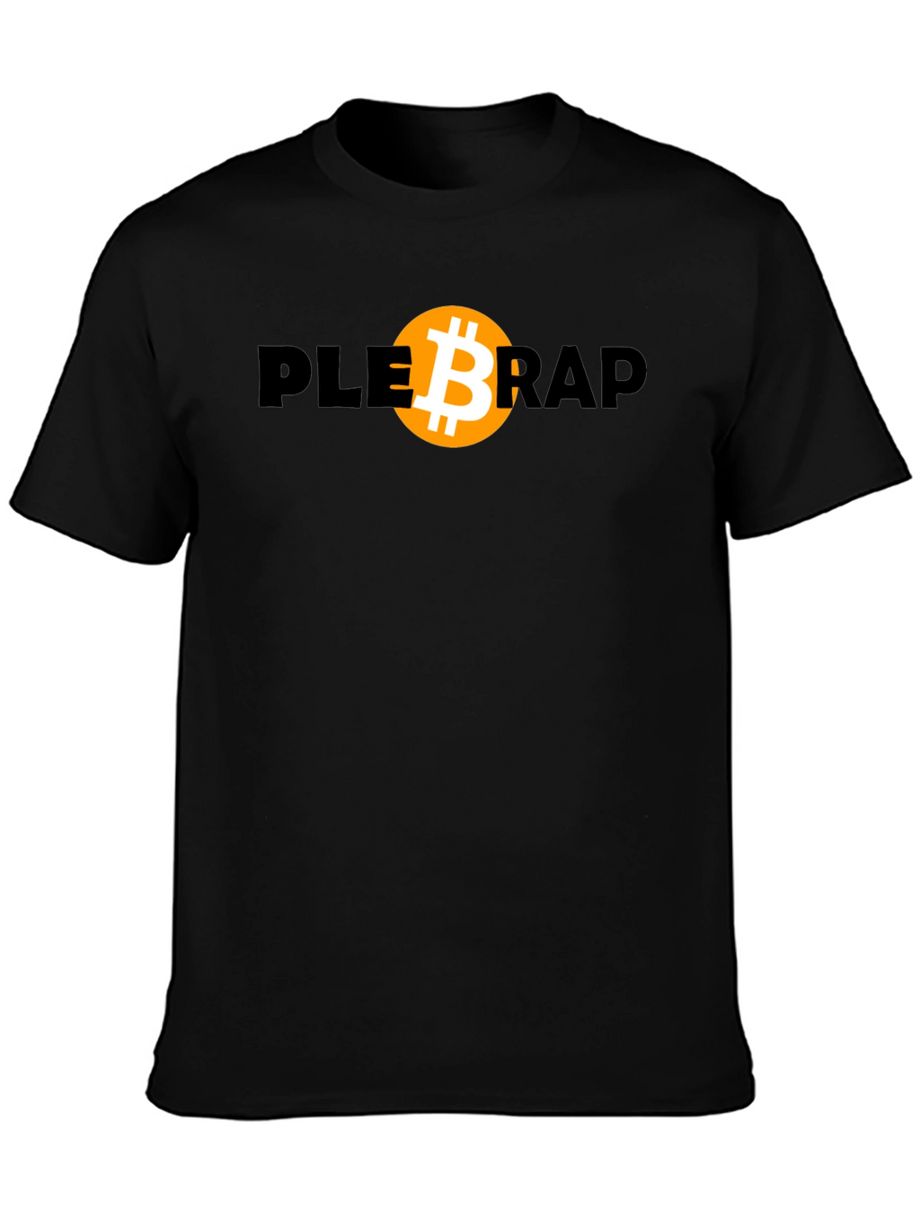 Camiseta Bitcoin Plebrap Negra Casual