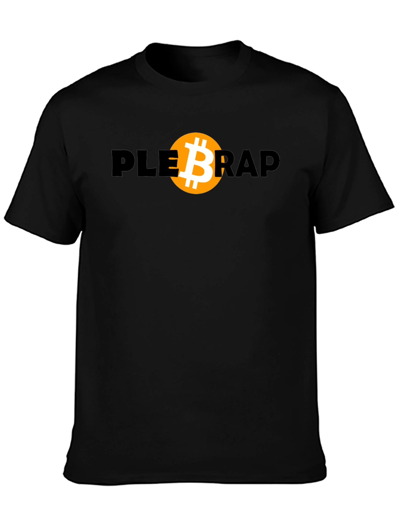 Camiseta Bitcoin Plebrap Negra Casual