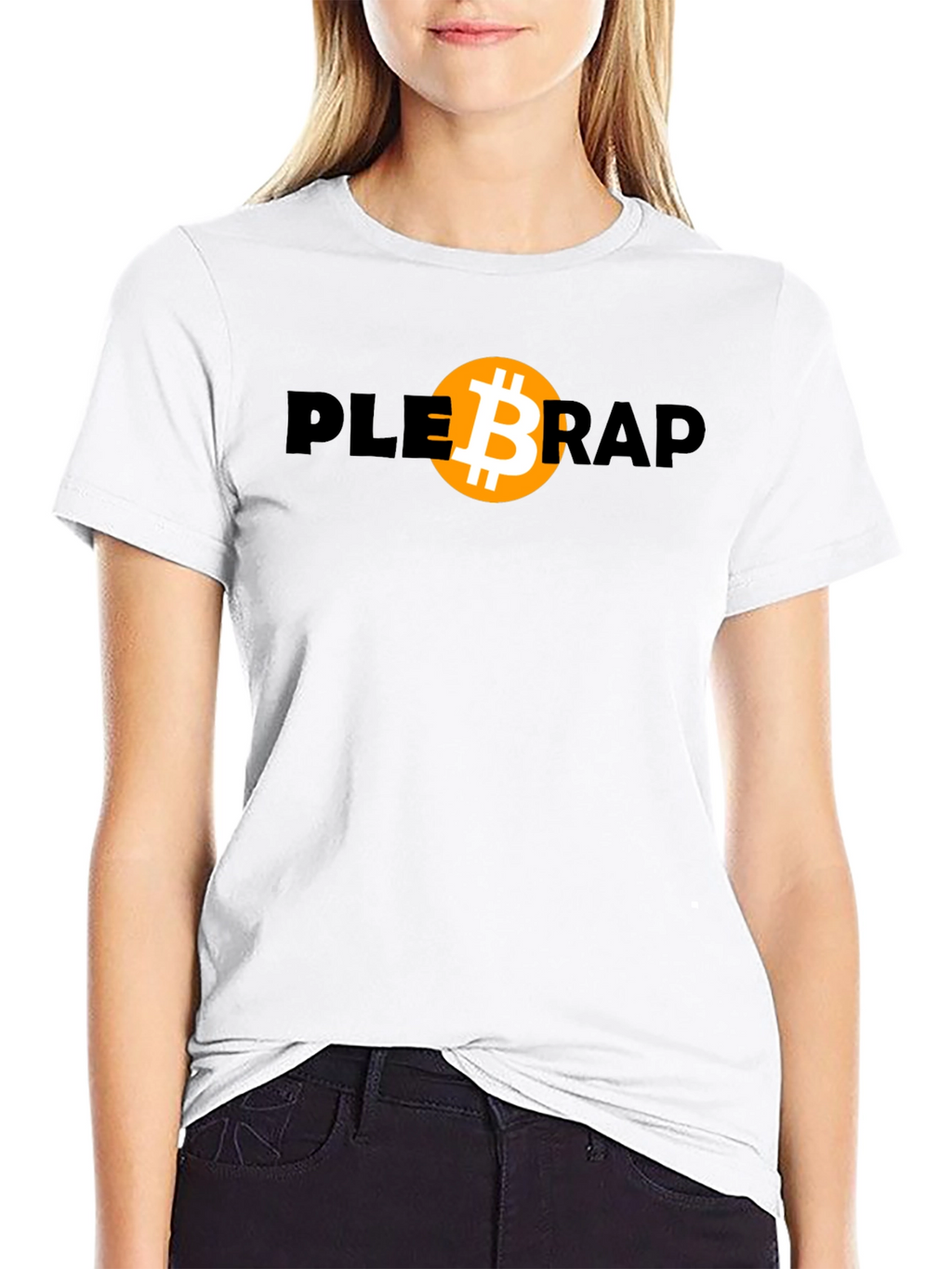 Camiseta Bitcoin Plebrap Negra Casual