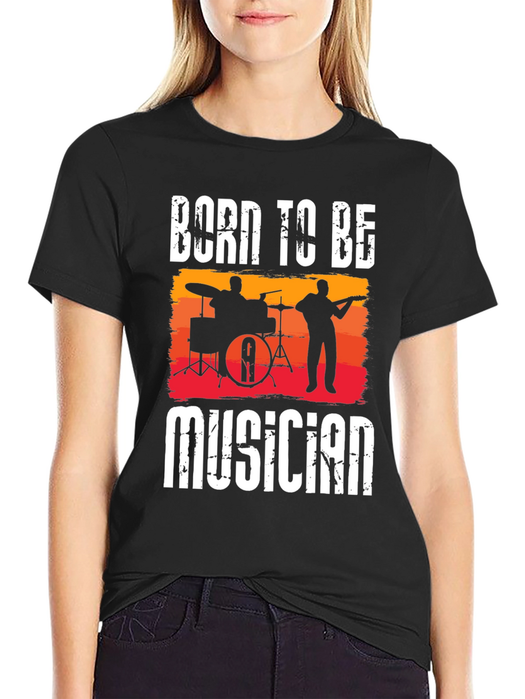 Camiseta Negra Born To Be Musician