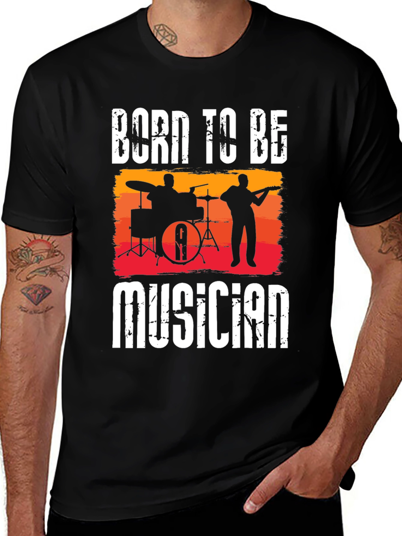 Camiseta Negra Born To Be Musician