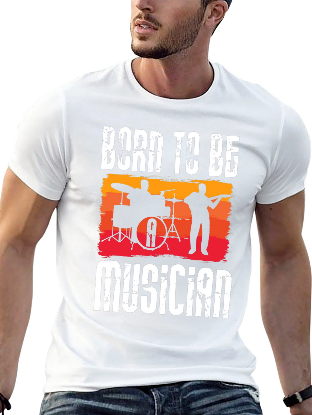 Camiseta Negra Born To Be Musician