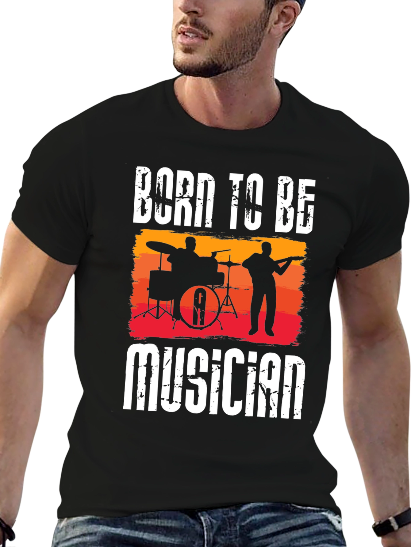 Camiseta Negra Born To Be Musician