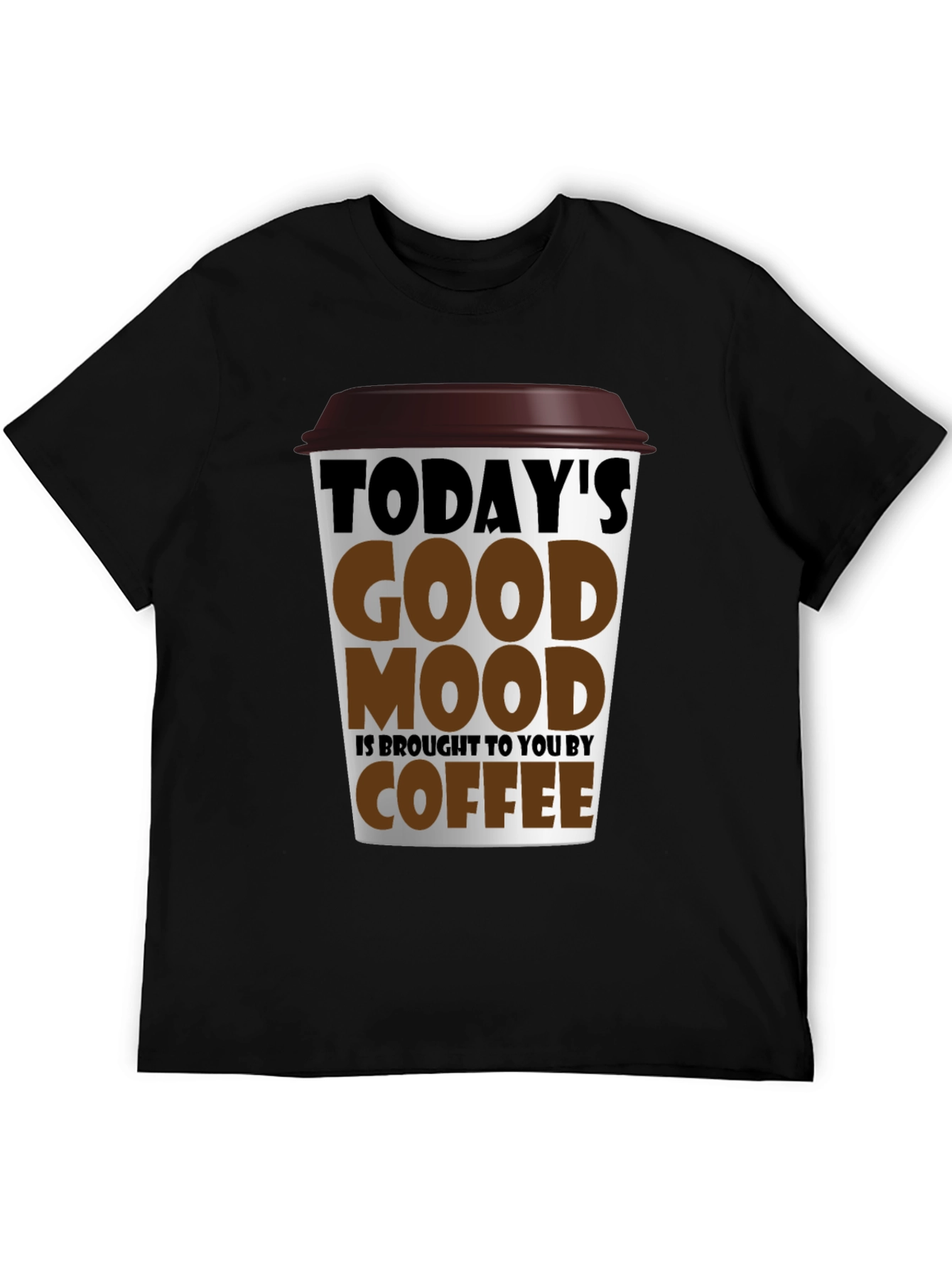Camiseta Negra con Diseño de Café para un Buen Día
