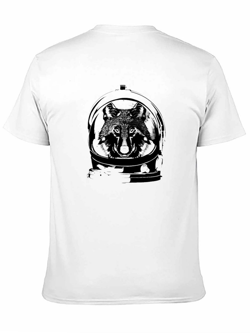 Camiseta Negra con Diseño de Lobo Astronauta