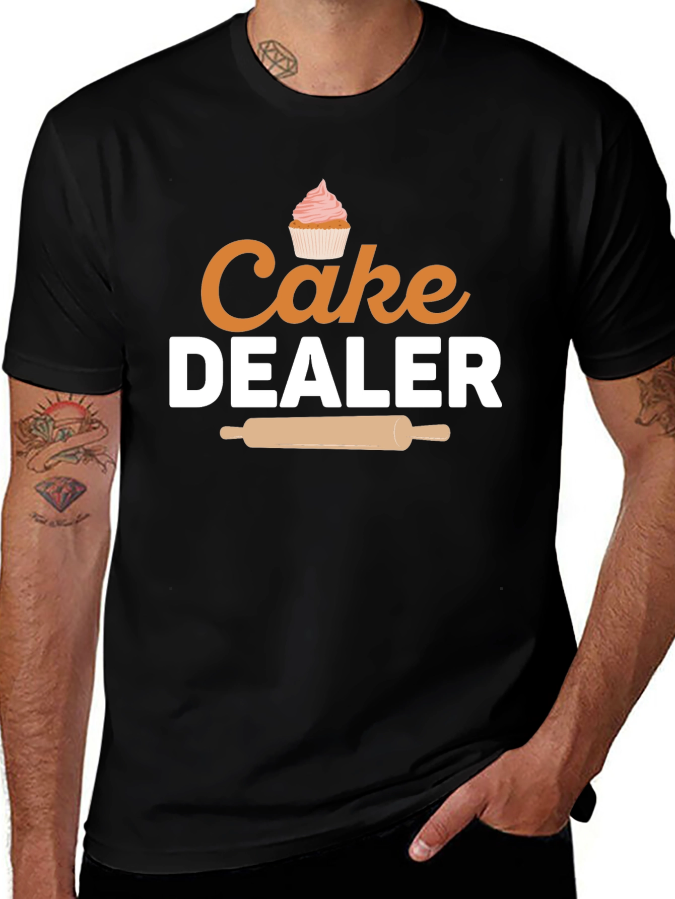Camiseta Negra Cake Dealer para Amantes de la Repostería