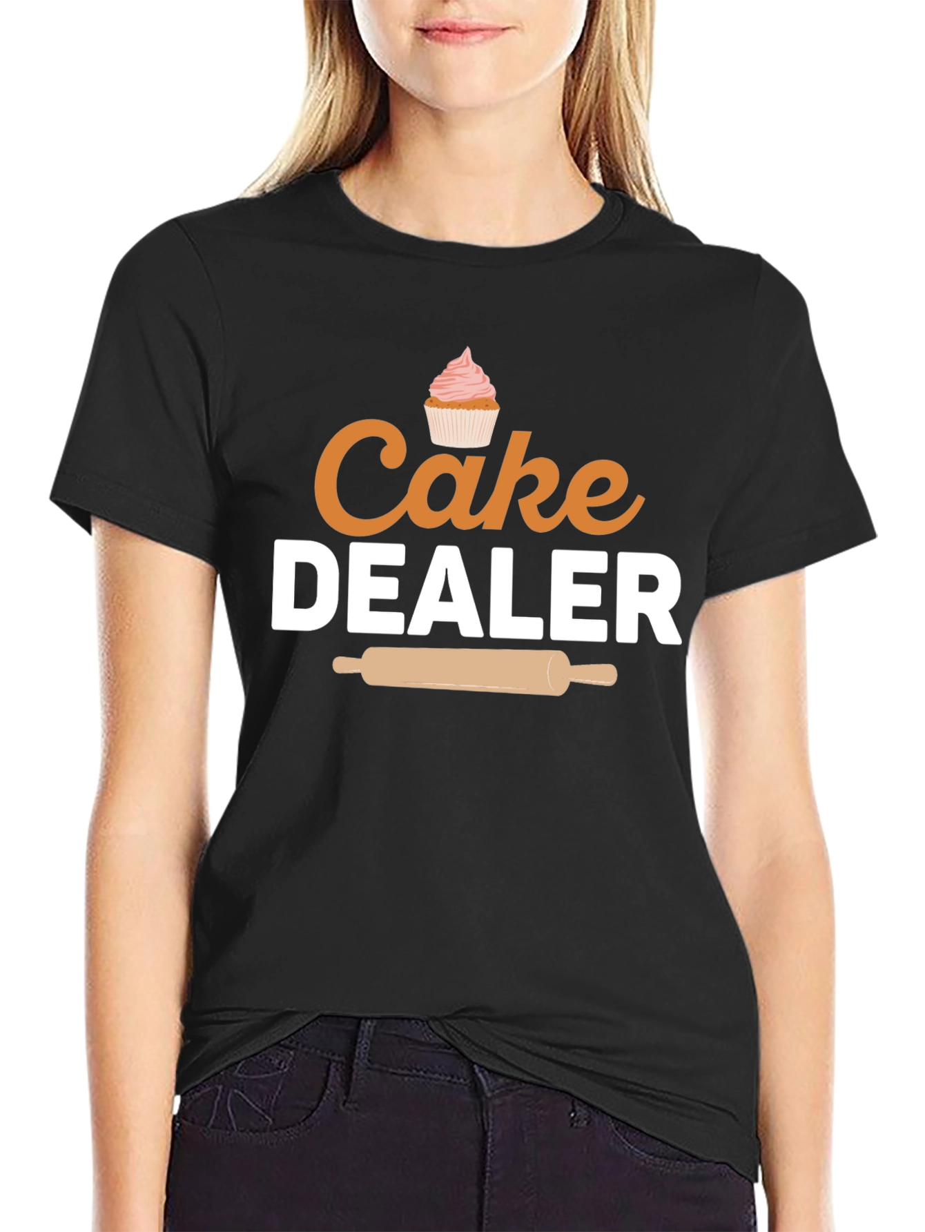 Camiseta Negra Cake Dealer para Amantes de la Repostería