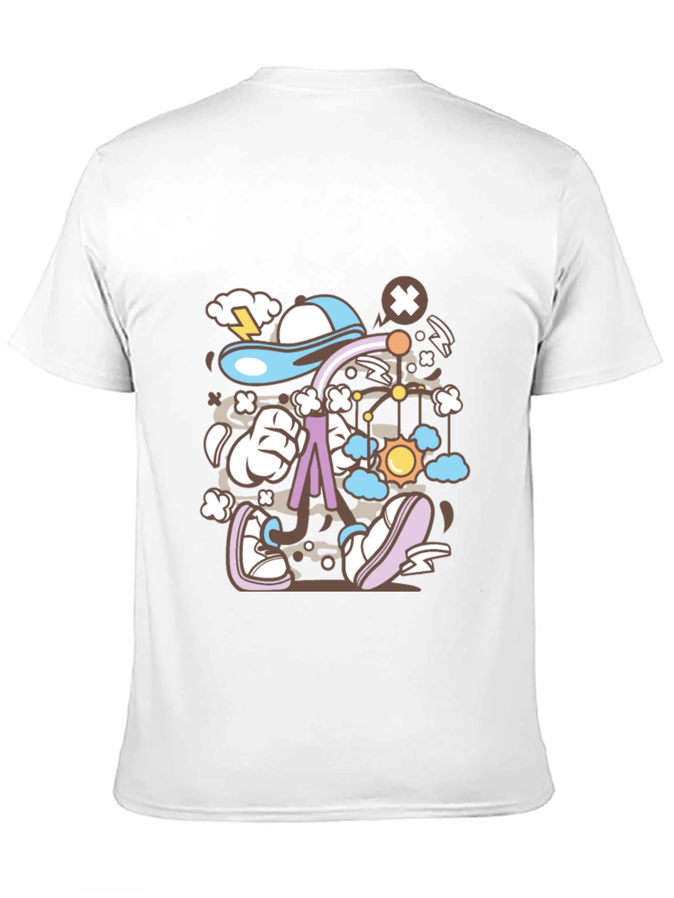 Camiseta Negra con Diseño Animado Abstracto