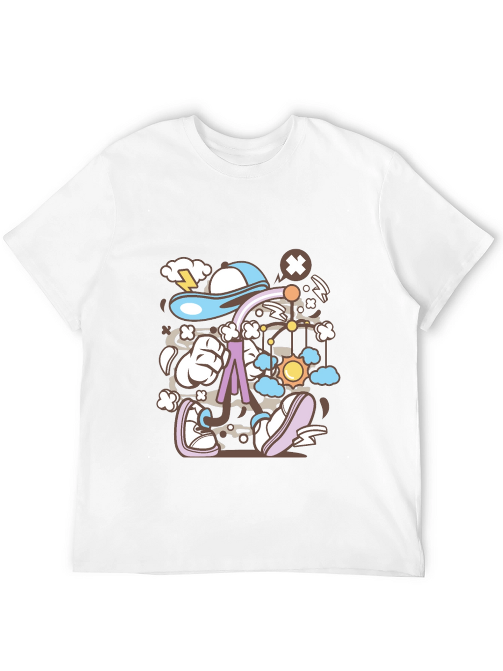 Camiseta Negra con Diseño Animado Abstracto