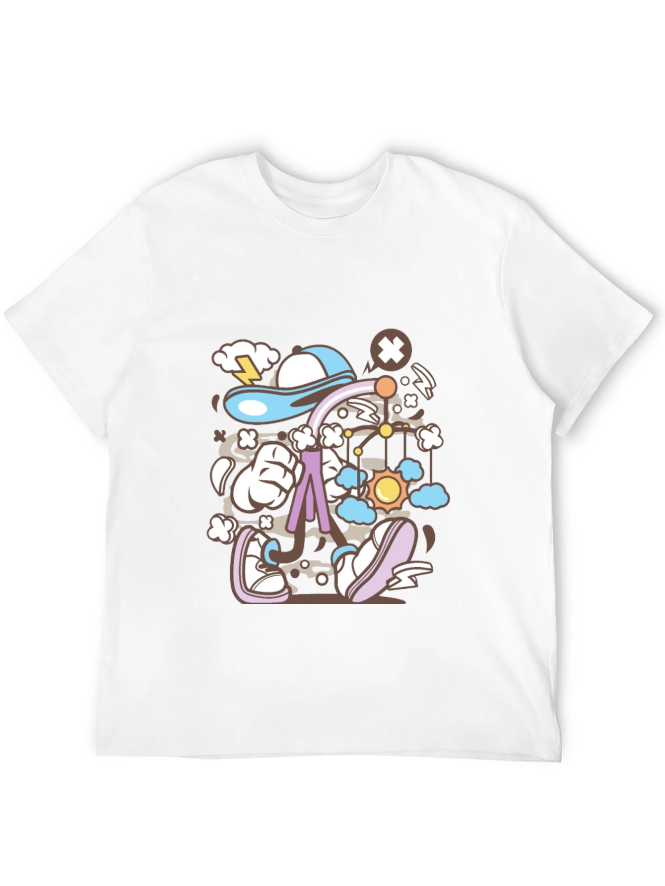 Camiseta Negra con Diseño Animado Abstracto