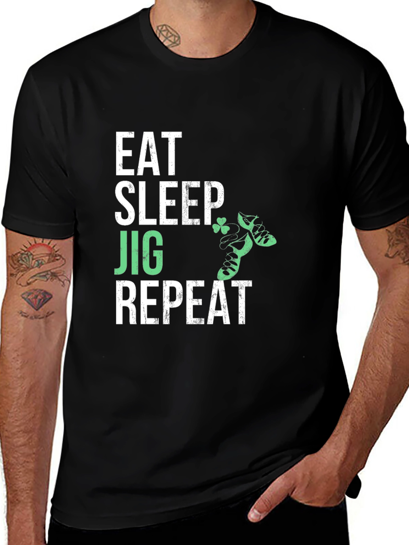Camiseta Eat Sleep Jig Repeat para el Día de San Patricio