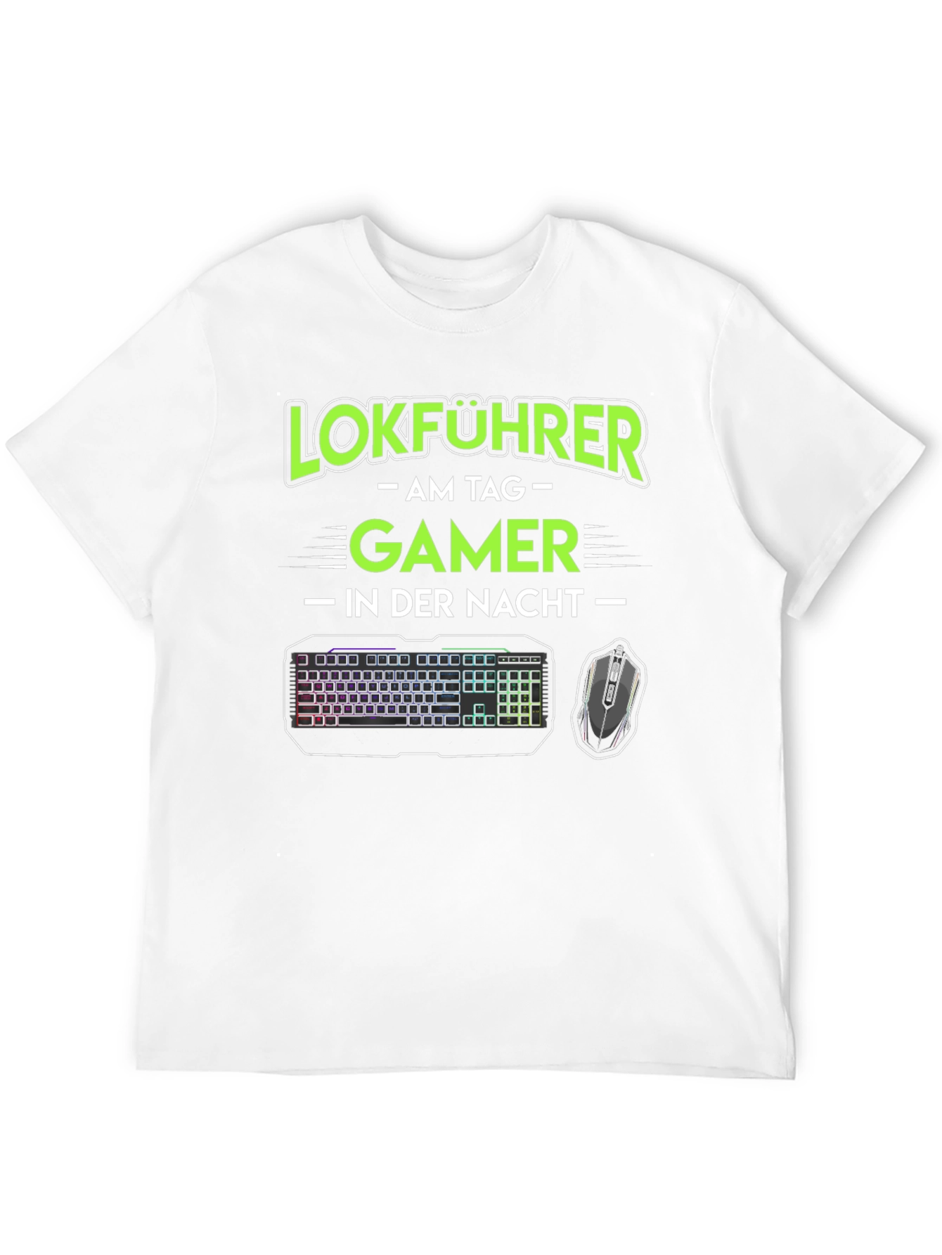 Camiseta Lokführer Gamer: Día Trabajo Noche Juego